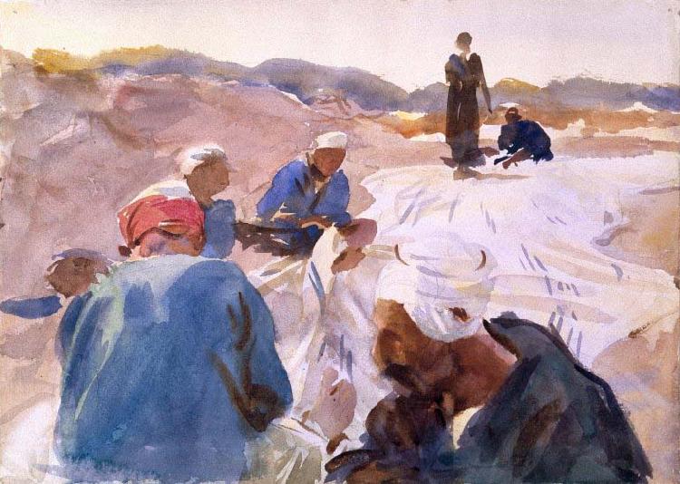 John Singer Sargent Mending a Sail China oil painting art